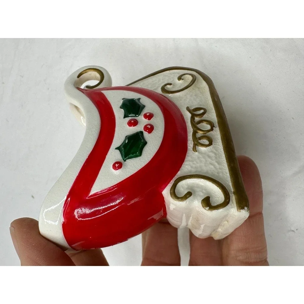Holt Howard 1960 Ceramic Sleigh Christmas Decor Dish Container Retro Mid Century